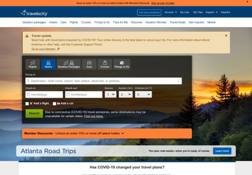 
                            12. Travelocity: Wander Wisely with Cheap Hotels, Flights, Vacations ...