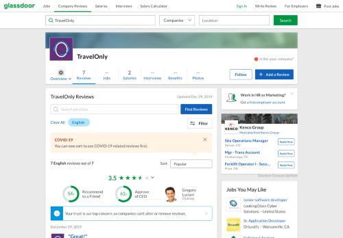 
                            11. TravelOnly Reviews | Glassdoor