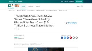 
                            12. TravelPerk Announces $44m Series C Investment Led by Kinnevik to ...