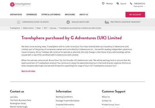 
                            8. Travelsphere purchased by G Adventures (UK) Limited
