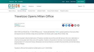 
                            13. Travelzoo Opens Milan Office - PR Newswire