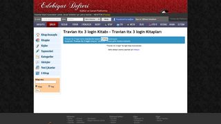 
                            11. Travian itx 3 login kitap - Edebiyat Defteri