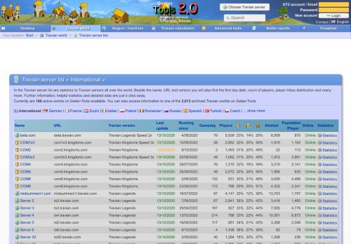 
                            8. Travian server list « travian.com.br » - Getter-Tools