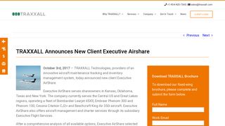 
                            8. TRAXXALL Announces New Client Executive Airshare