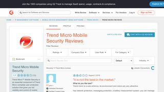 
                            12. Trend Micro Mobile Security Reviews 2018 | G2 Crowd