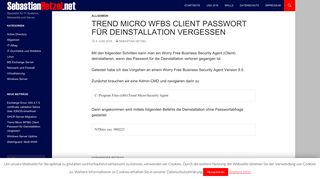 
                            10. Trend Micro WFBS Client Passwort für Deinstallation vergessen ...