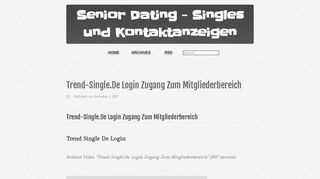 
                            10. Trend-Single.De Login Zugang Zum Mitgliederbereich « Senior Dating ...