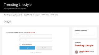 
                            5. Trending Lifestyle: Login