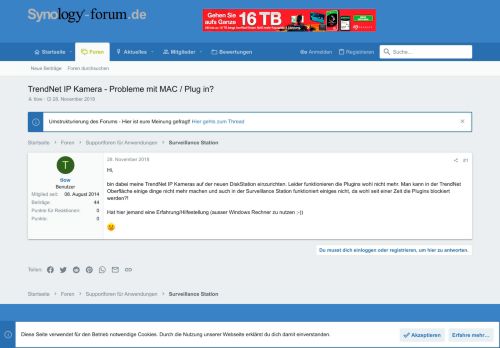 
                            13. TrendNet IP Kamera - Probleme mit MAC / Plug in? - Synology-Forum