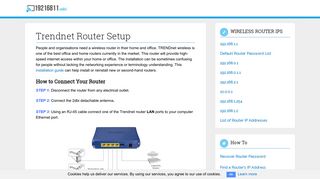 
                            4. Trendnet Router Setup - 192.168.1.1