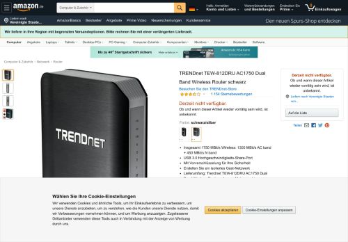 
                            9. Trendnet TEW-812DRU AC1750 Dual Band Wireless Router: Amazon ...
