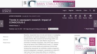 
                            11. Trends in vasospasm research: Impact of CONSCIOUS-2 - Journal of ...