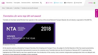 
                            10. Trenitalia c2c wins top UK rail award | Trains to/from London ...