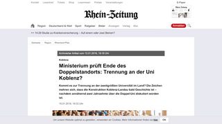 
                            10. Trennung an der Uni Koblenz? - Rhein-Zeitung