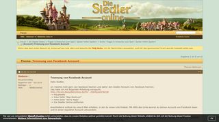 
                            3. Trennung von Facebook Account - Die Siedler Online Forum