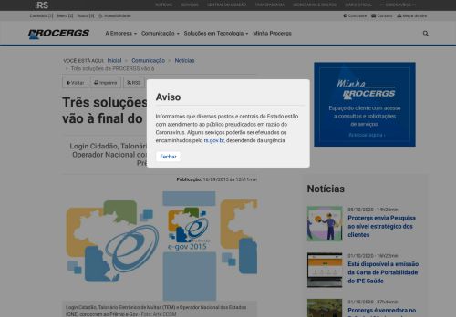 
                            13. Três soluções da PROCERGS vão à final do SECOP - PROCERGS ...