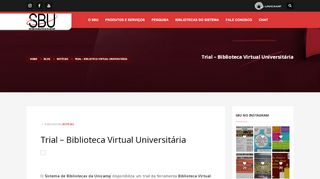 
                            11. Trial – Biblioteca Virtual Universitária – Sistema de Bibliotecas da ...