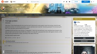 
                            1. Trial login problem : ffxiv - Reddit