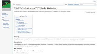 
                            8. TrialWorks Online aka TWWeb aka TWOnline - TrialWorks Wiki