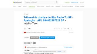 
                            9. Tribunal de Justiça de São Paulo TJ-SP - Apelação : APL ...