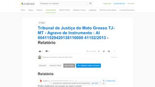 
                            8. Tribunal de Justiça do Mato Grosso TJ-MT - Agravo de Instrumento : AI ...