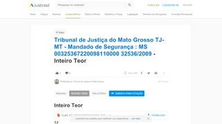 
                            7. Tribunal de Justiça do Mato Grosso TJ-MT - Mandado de Segurança ...