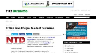 
                            9. TriCan buys Integra; to adopt new name - Tire Business - The Tire ...