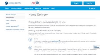 
                            3. TRICARE Pharmacy Home Delivery - Express Scripts