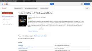 
                            12. Tricks of the Microsoft Windows Vista Masters - Google Books-Ergebnisseite