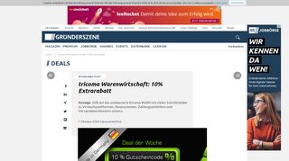 
                            12. tricoma Warenwirtschaft: 10% Extrarabatt | Gründerszene