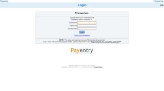 
                            5. Tricore Inc. - Login - Payentry