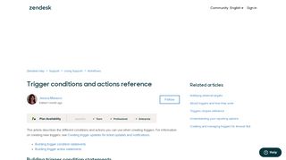 
                            13. Trigger conditions and actions reference – Zendesk Support