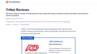 
                            8. TriNet Reviews, Pricing, and Essential Company Info - The SMB Guide