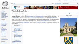 
                            12. Trinity College, Oxford - Wikipedia