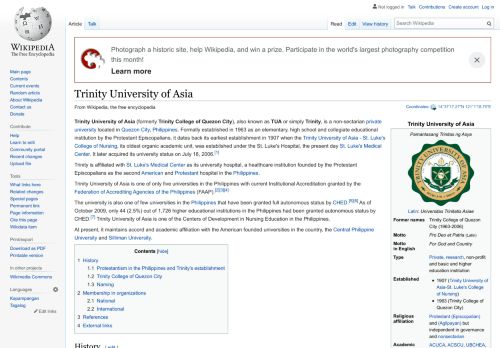 
                            12. Trinity University of Asia - Wikipedia