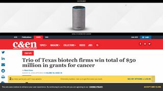 
                            10. Trio of Texas biotech firms win total of $50 million in grants for cancer