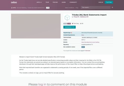 
                            10. Triodos (NL) Bank Statements Import | Odoo Apps