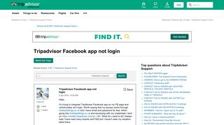 
                            4. Tripadvisor Facebook app not login - TripAdvisor Support Forum