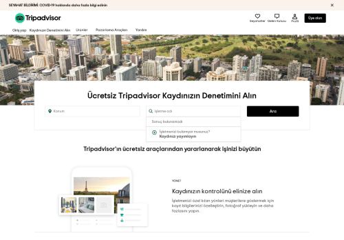 
                            3. TripAdvisor - Kaydınızın Denetimini Alın