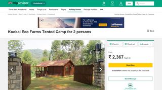 
                            9. TripAdvisor - Kookal Eco Farms Tented Camp for 2 persons