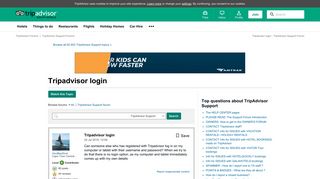 
                            3. Tripadvisor login - TripAdvisor Support Message Board
