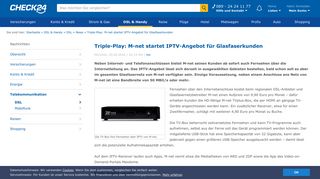 
                            10. Triple-Play: M-net startet IPTV-Angebot für Glasfaserkunden - Check24