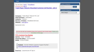
                            5. Triple Player Telecom Ghaziabad Customer Call Number : tptl.in ...