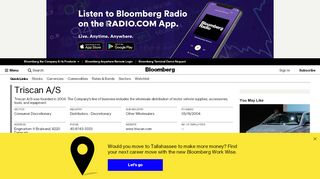 
                            10. Triscan A/S: Company Profile - Bloomberg - Bloomberg.com