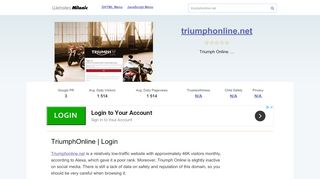 
                            3. Triumphonline.net website. TriumphOnline | Login.