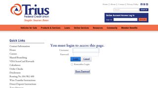 
                            1. Trius Federal Credit Union > Account Login