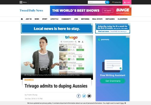 
                            13. Trivago admits to duping Aussies | Tweed Daily News