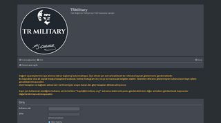 
                            6. TRMilitary - Kullanıcı Kontrol Paneli - Giriş