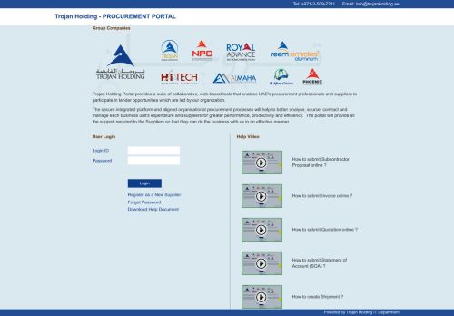 
                            3. Trojan Holding Procurement Portal