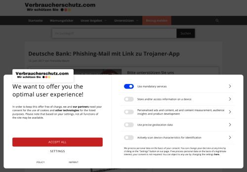 
                            10. Trojaner für das Smartphone - Phishing-Mail für Deutsche Bank-Kunden